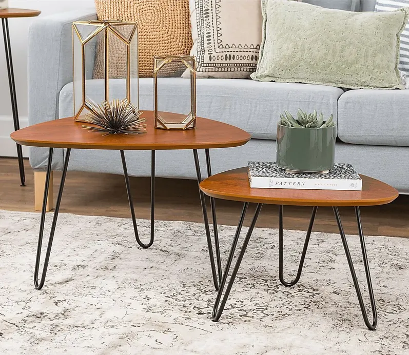 Druelle Walnut Nesting Tables, Set of 2