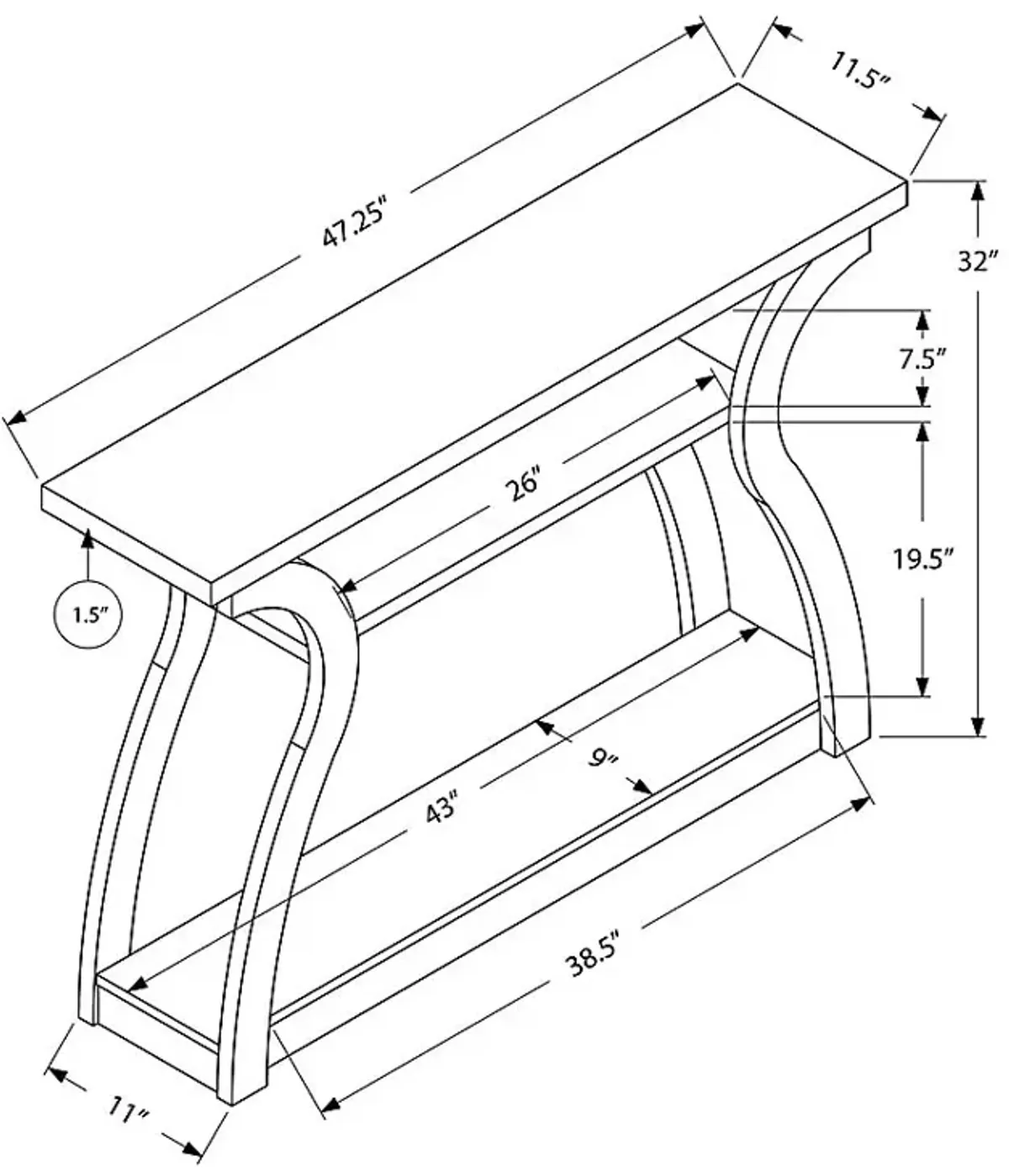 Aldworth White Sofa Table