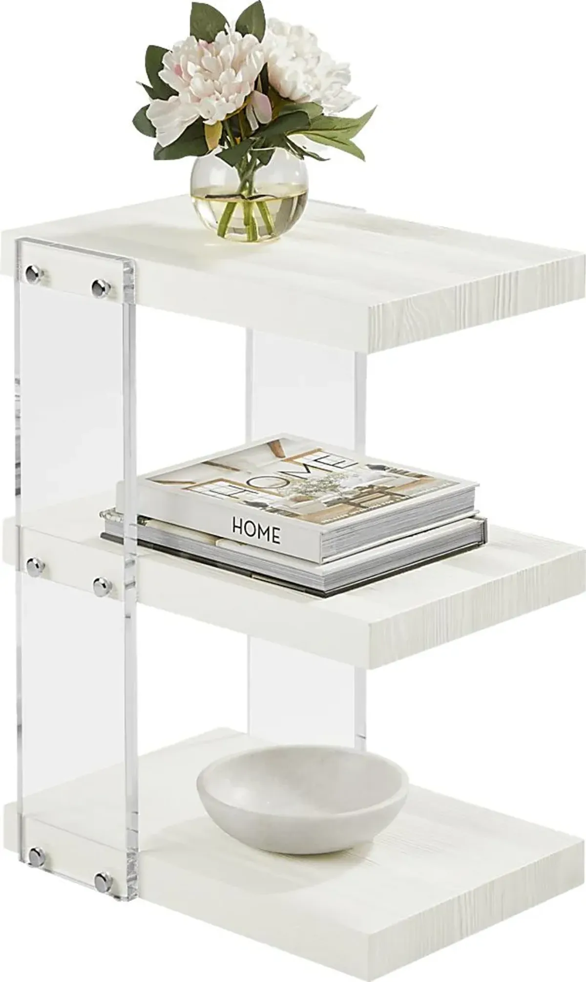 Aruba White Chairside Table