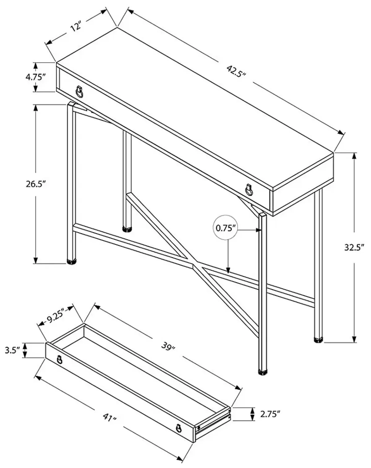 Altondale Brown Sofa Table