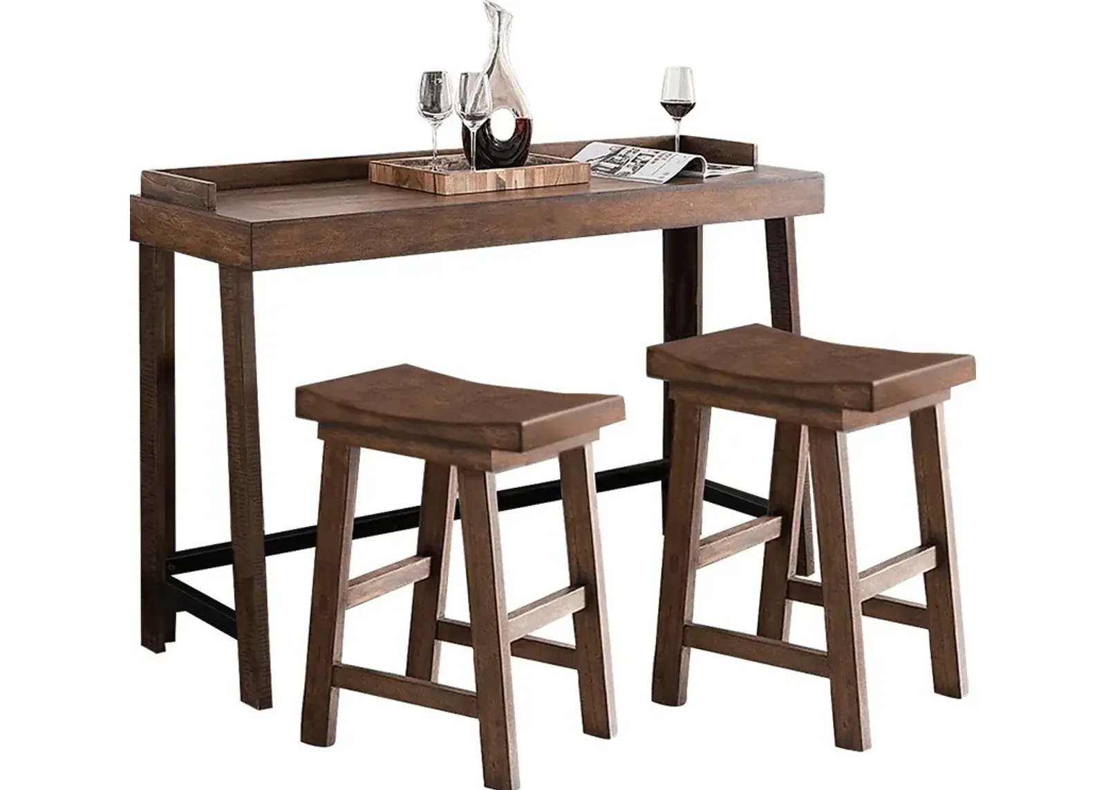 Cedar Creek Brown 3 Pc Counter Height Table Set