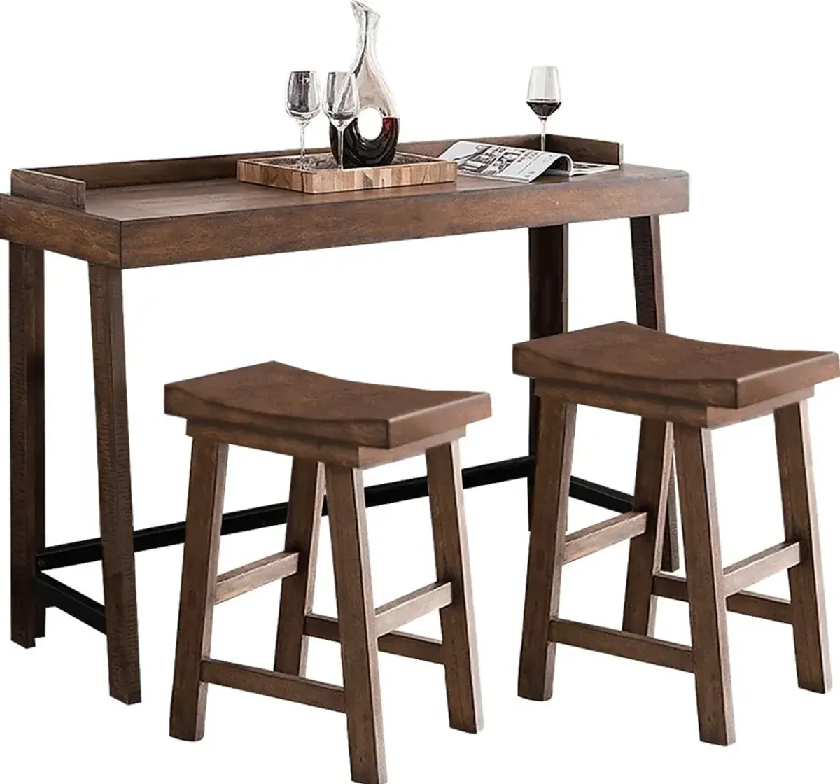 Cedar Creek Brown 3 Pc Counter Height Table Set