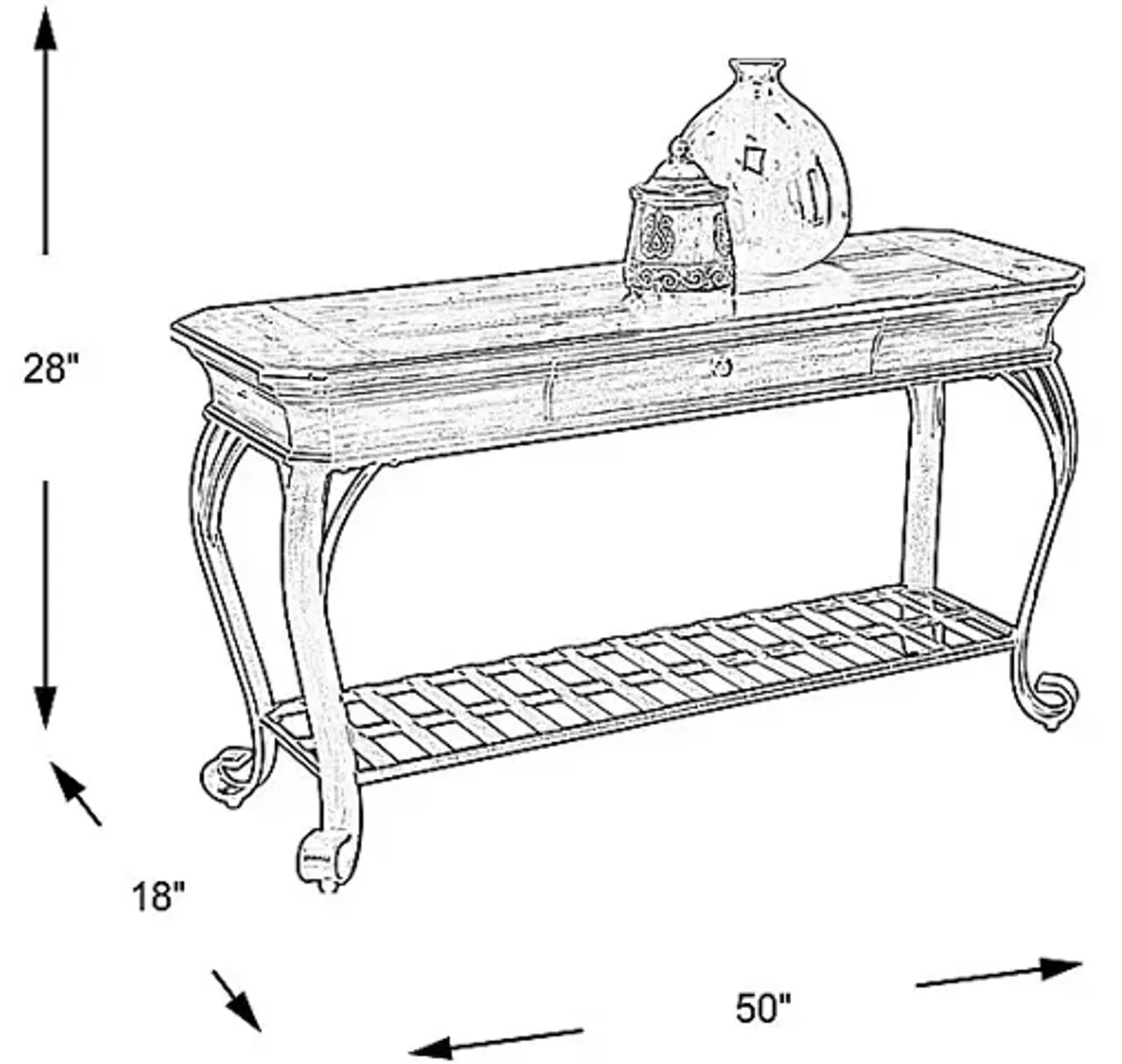 Coronado Bay Brown Cherry Sofa Table