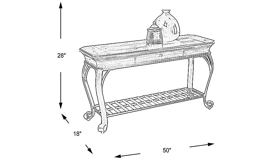 Coronado Bay Brown Cherry Sofa Table