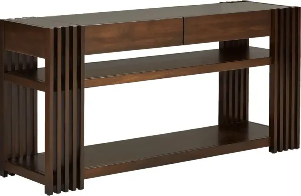 Camellia Brown Cherry Finish Console Table
