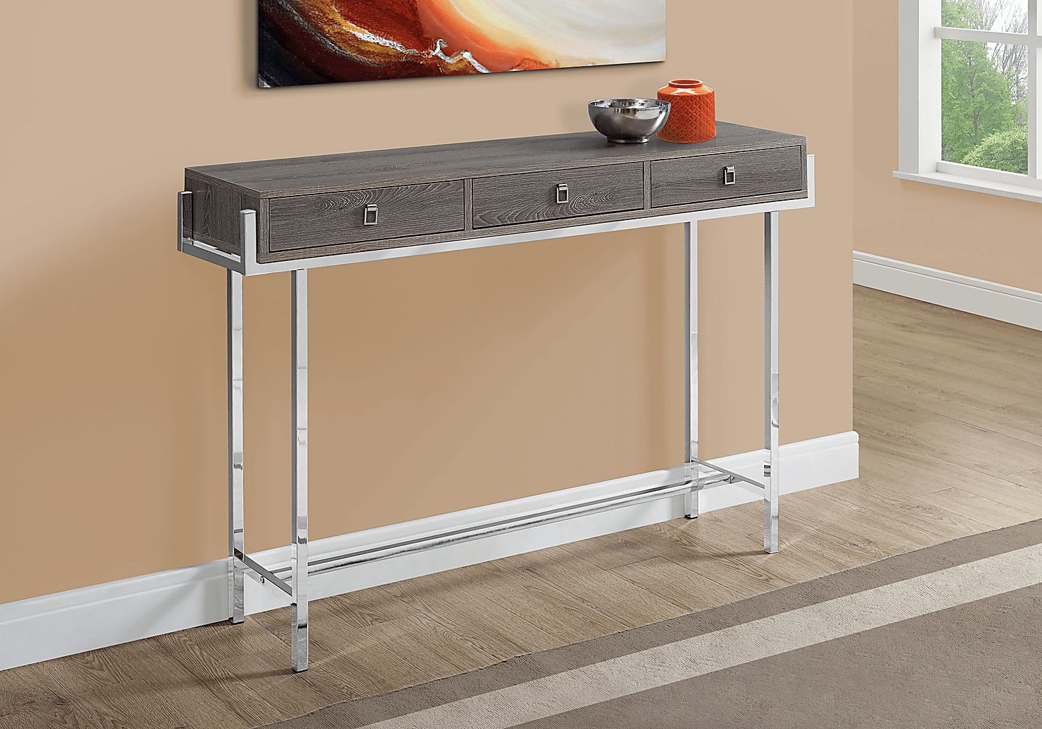 Ezell Taupe Console Table