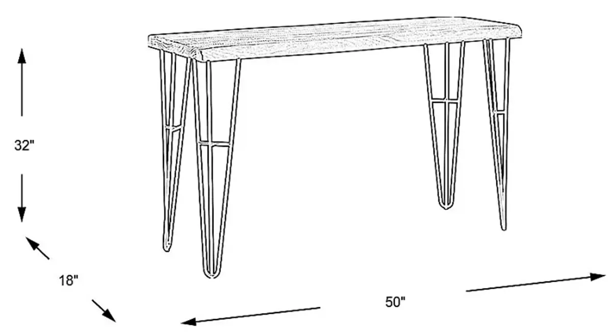 Palm Grove Brown Sofa Table