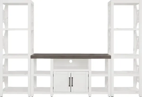 Danusa II White 3 Pc Wall Unit with 62 in. Console