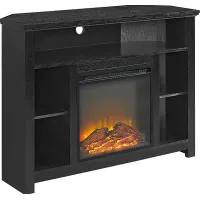 Corona Black 44 in. Console with Electric Fireplace