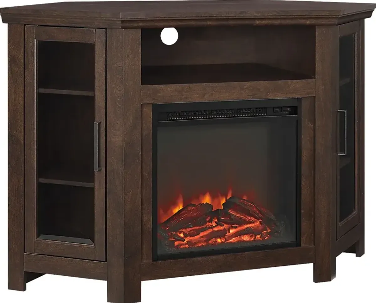 Russell Brown 48 in. Corner Console with Electric Fireplace