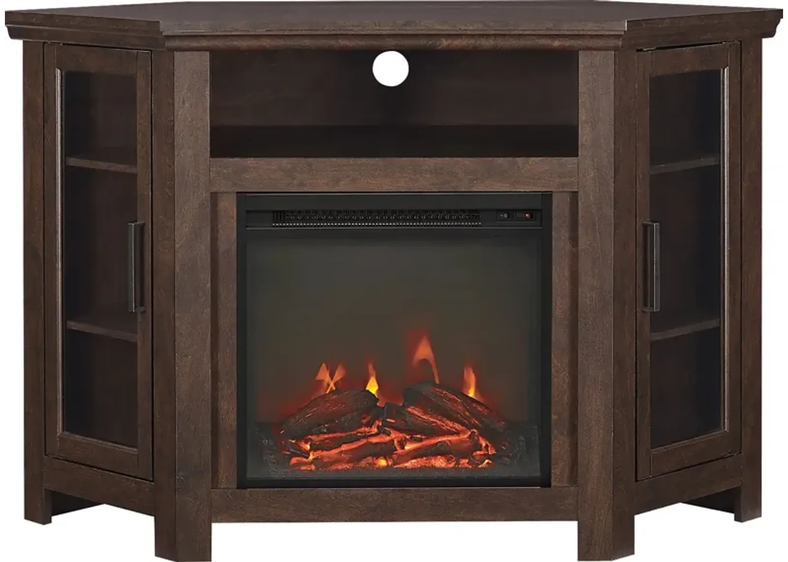 Russell Brown 48 in. Corner Console with Electric Fireplace