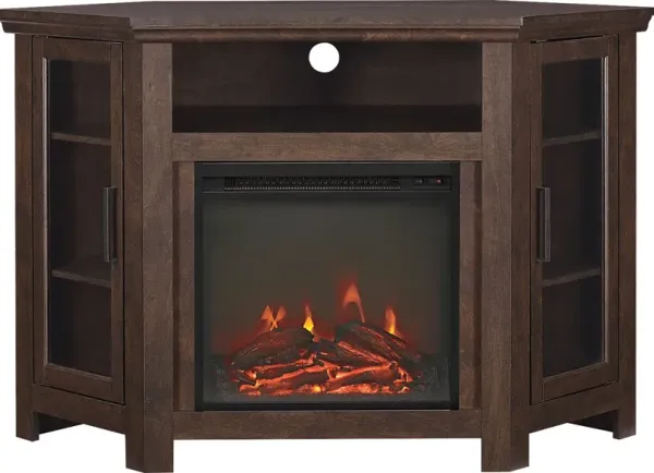 Russell Brown 48 in. Corner Console with Electric Fireplace