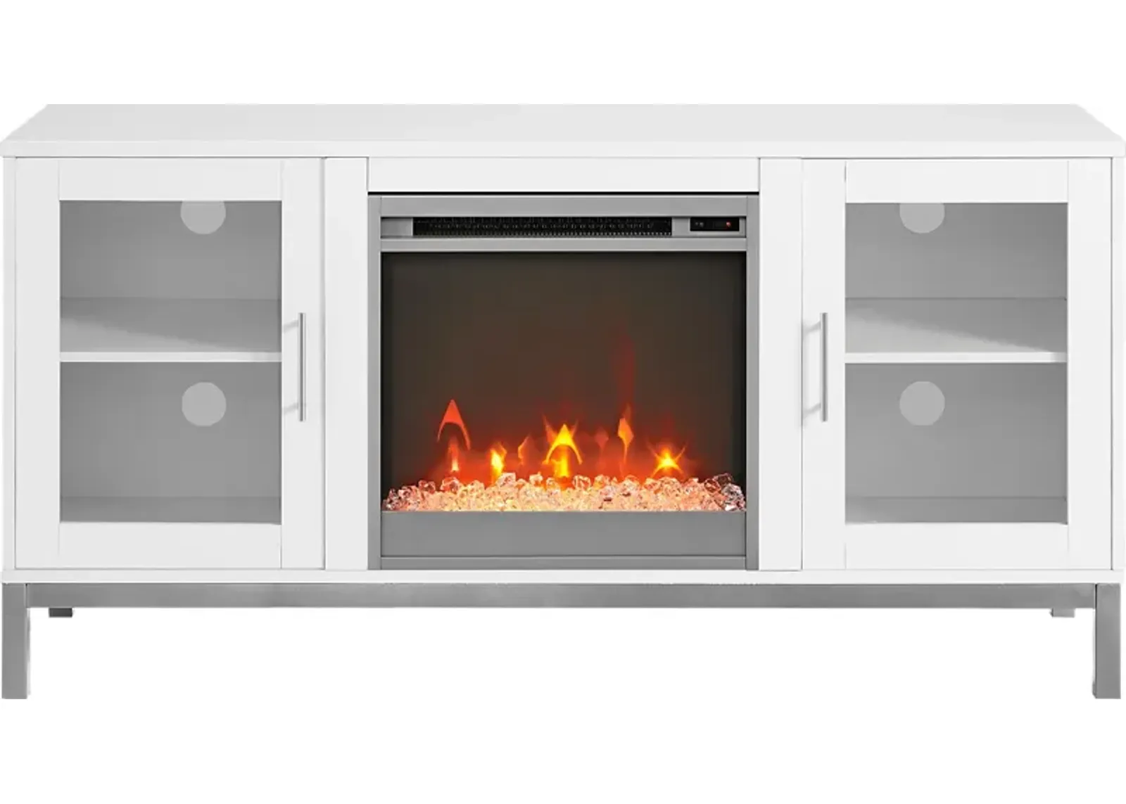 Sorrell White 52 in. Console with Electric Fireplace