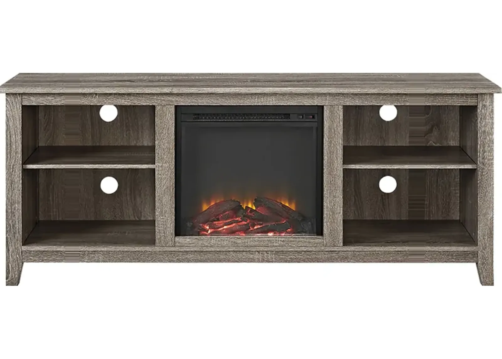 Wyatt Driftwood 58 in. Console with Electric Fireplace