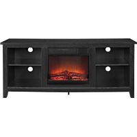 Wyatt Black 58 in. Console with Electric Fireplace
