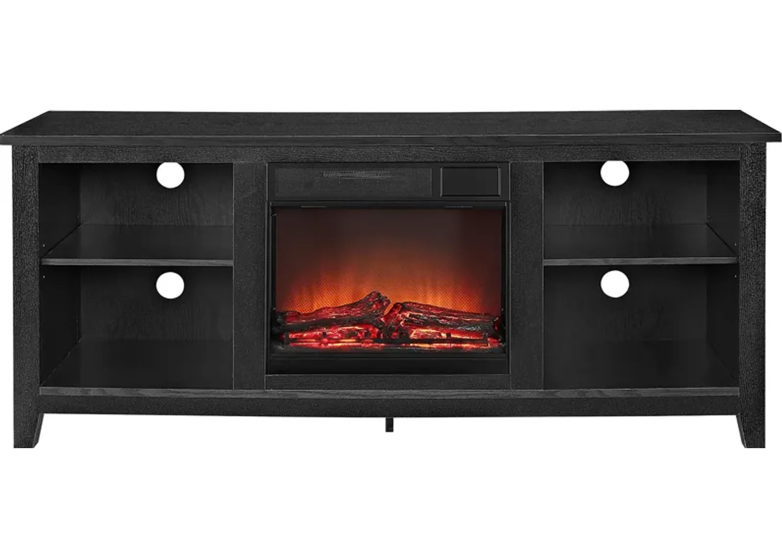 Wyatt Black 58 in. Console with Electric Fireplace