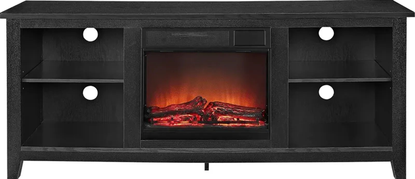 Wyatt Black 58 in. Console with Electric Fireplace