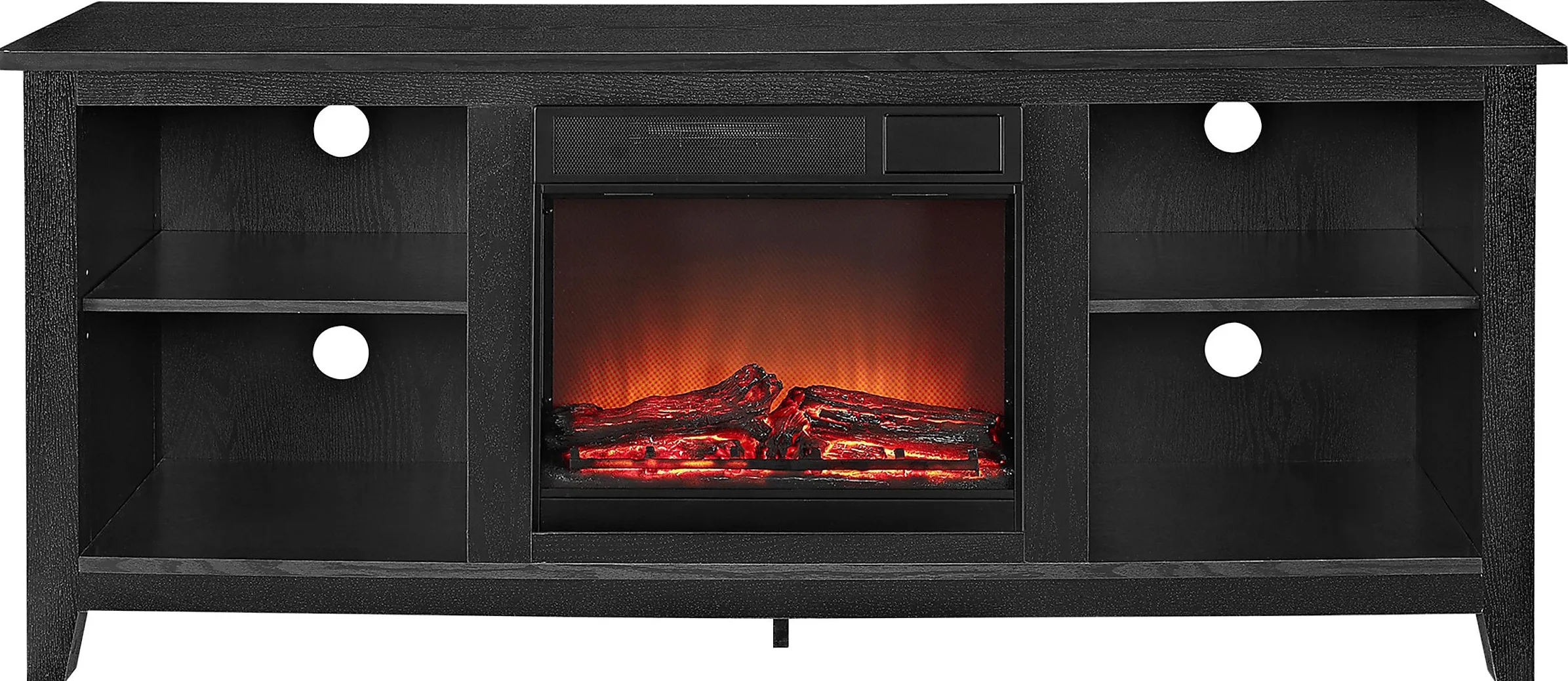 Wyatt Black 58 in. Console with Electric Fireplace
