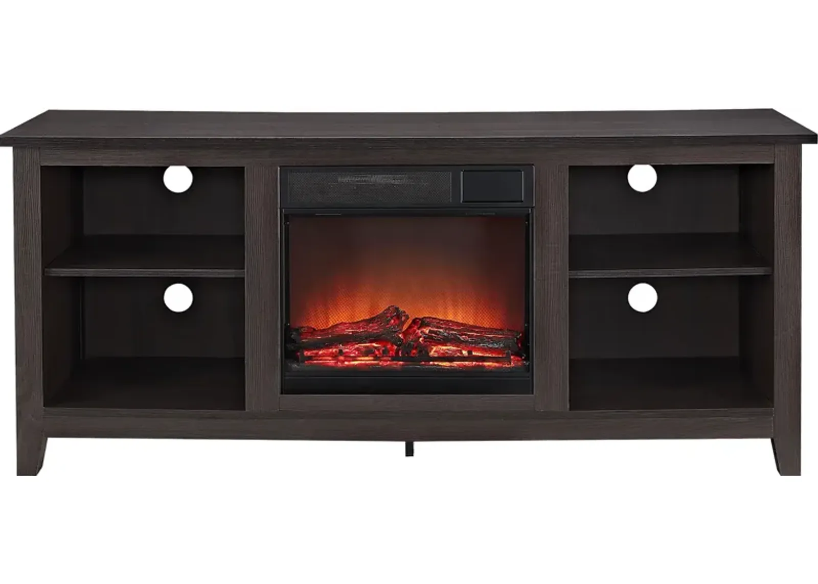 Wyatt Espresso 58 in. Console with Electric Fireplace