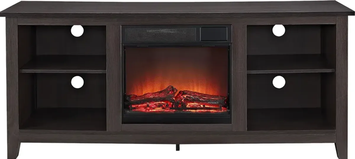 Wyatt Espresso 58 in. Console with Electric Fireplace