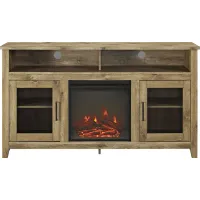 Winfield Trace Natural Barnwood 58 in. Console with Electric Fireplace