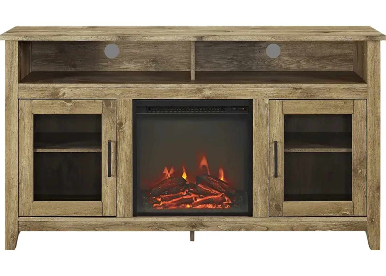 Winfield Trace Natural Barnwood 58 in. Console with Electric Fireplace