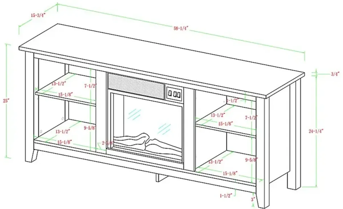 Wyatt Brown 58 in. Console with Electric Fireplace