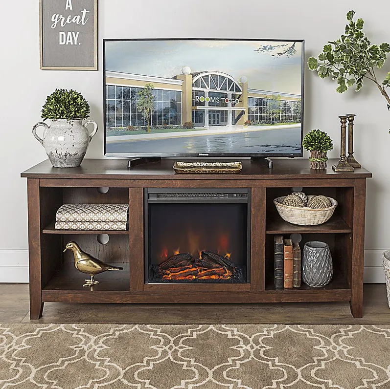 Wyatt Brown 58 in. Console with Electric Fireplace