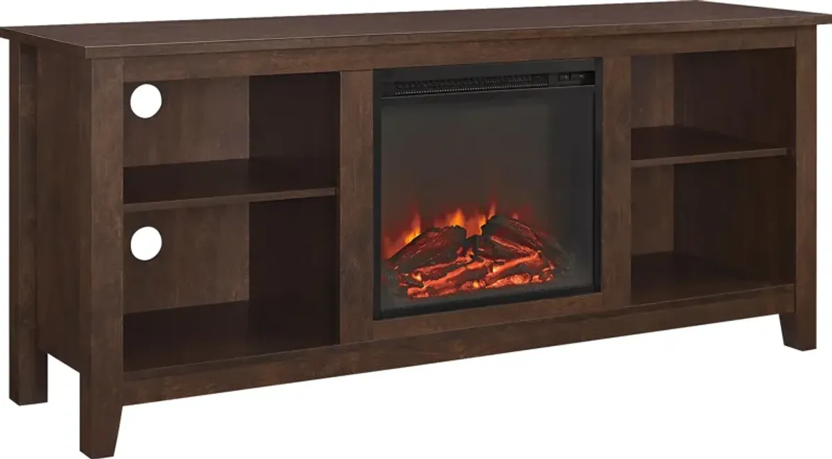 Wyatt Brown 58 in. Console with Electric Fireplace