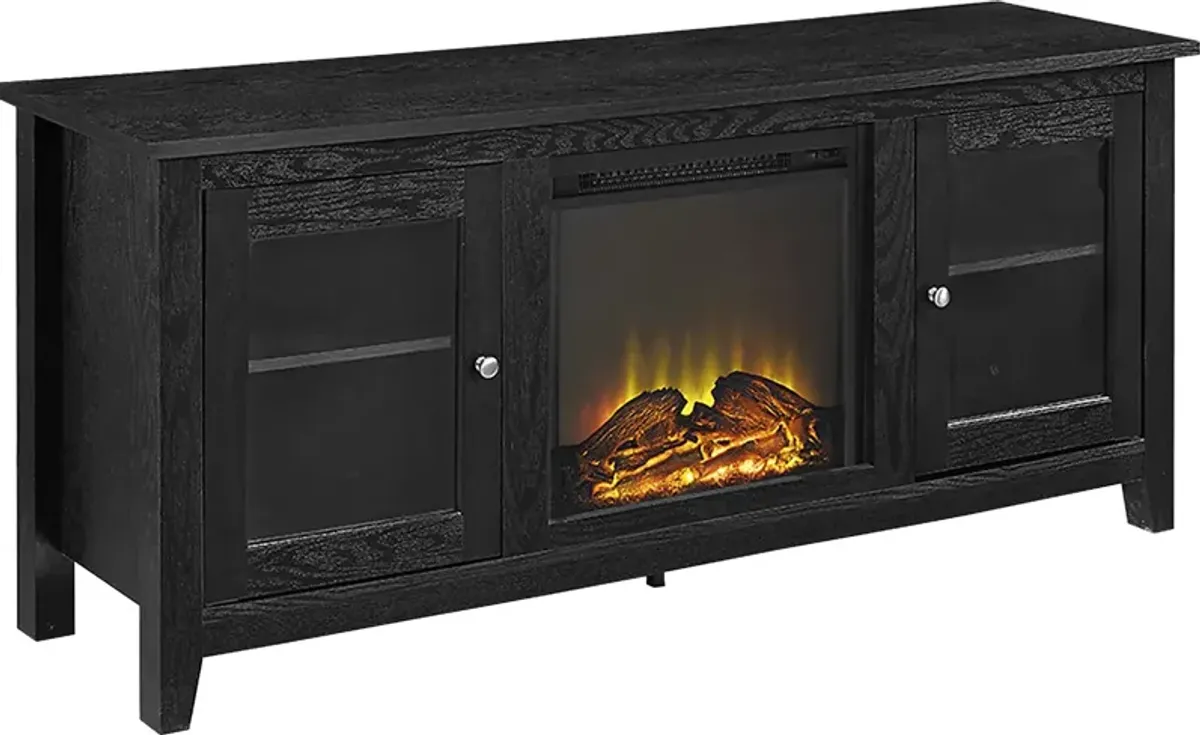 Blaize Black 58 in. Console with Electric Fireplace