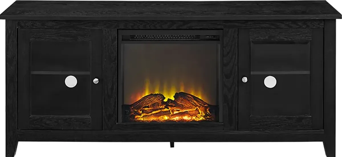 Blaize Black 58 in. Console with Electric Fireplace