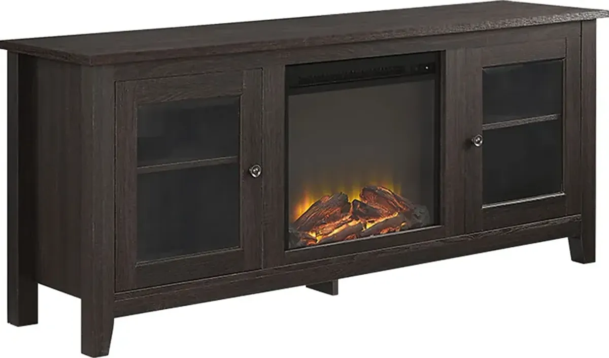 Blaize Espresso 58 in. Console with Electric Fireplace