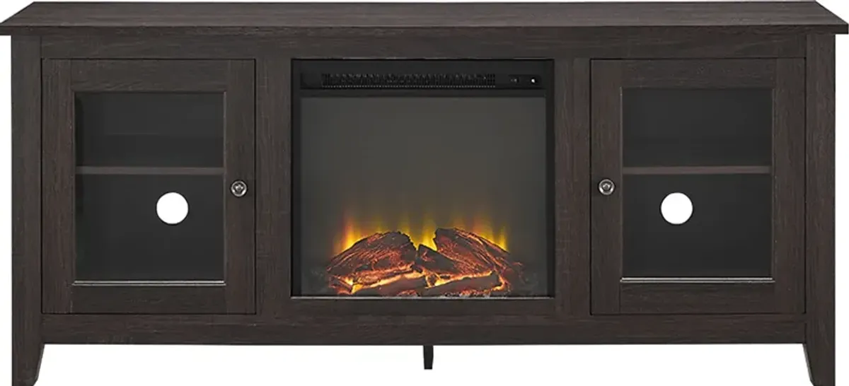 Blaize Espresso 58 in. Console with Electric Fireplace