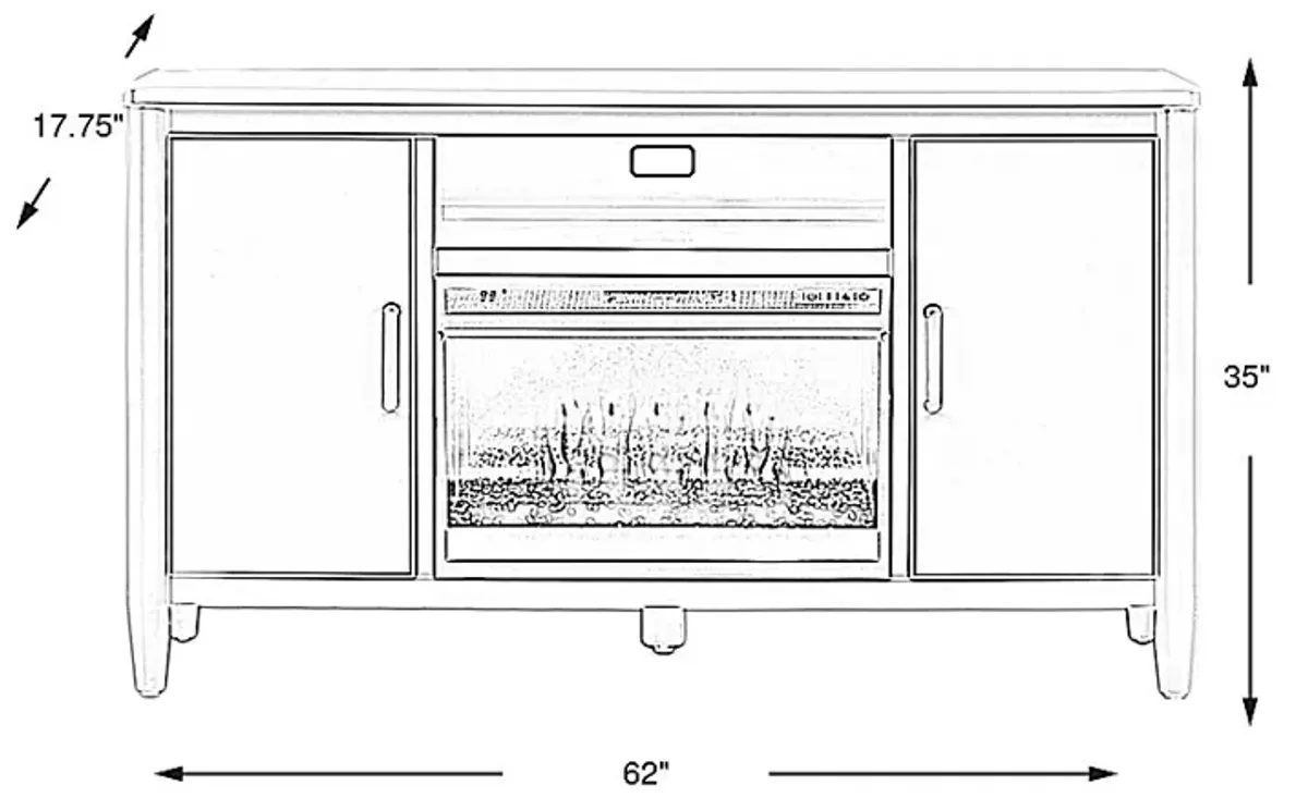 Modern Villa White 62 in. Console with Electric Fireplace