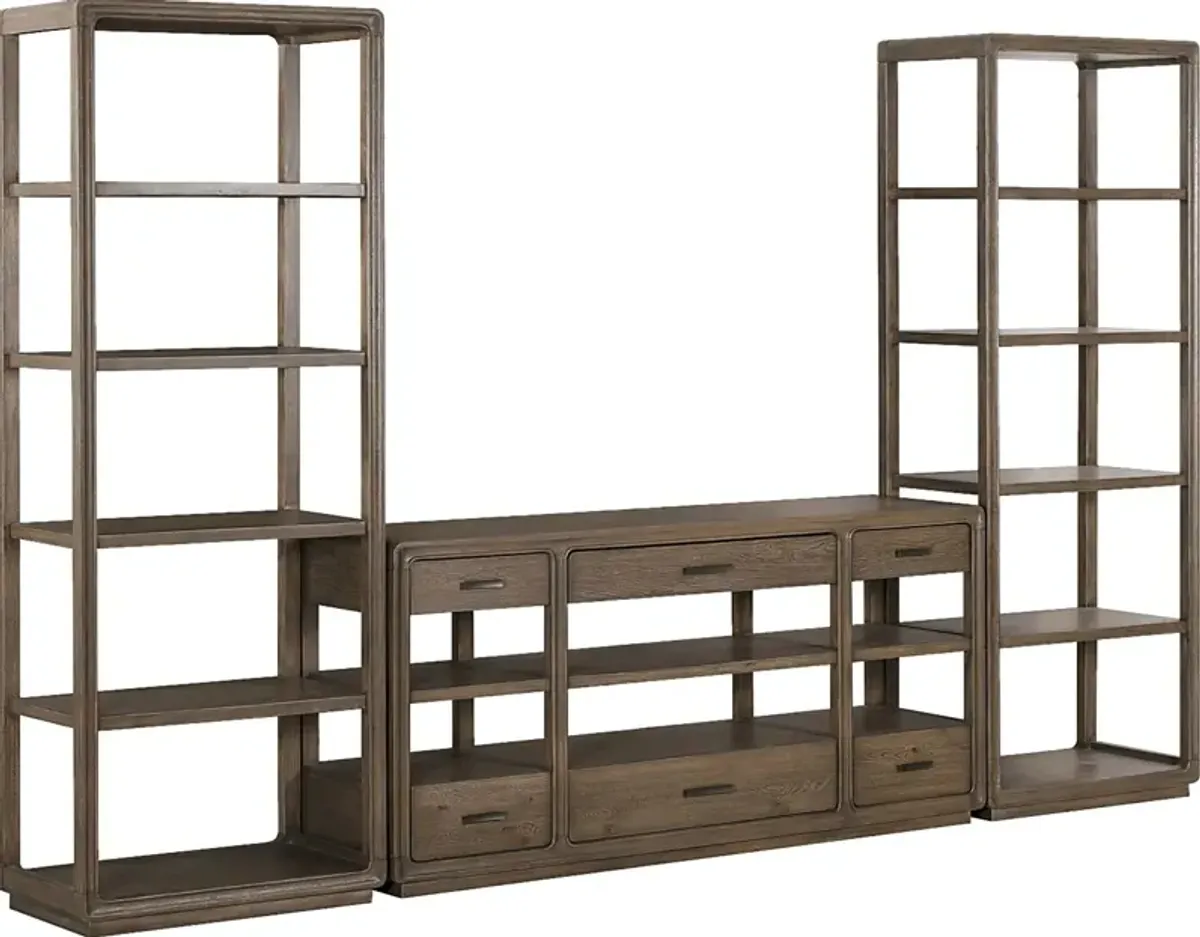 Danan Brown 3 Pc Wall Unit With 70 in. Console