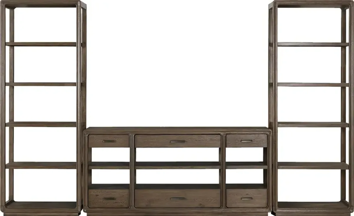 Danan Brown 3 Pc Wall Unit With 70 in. Console