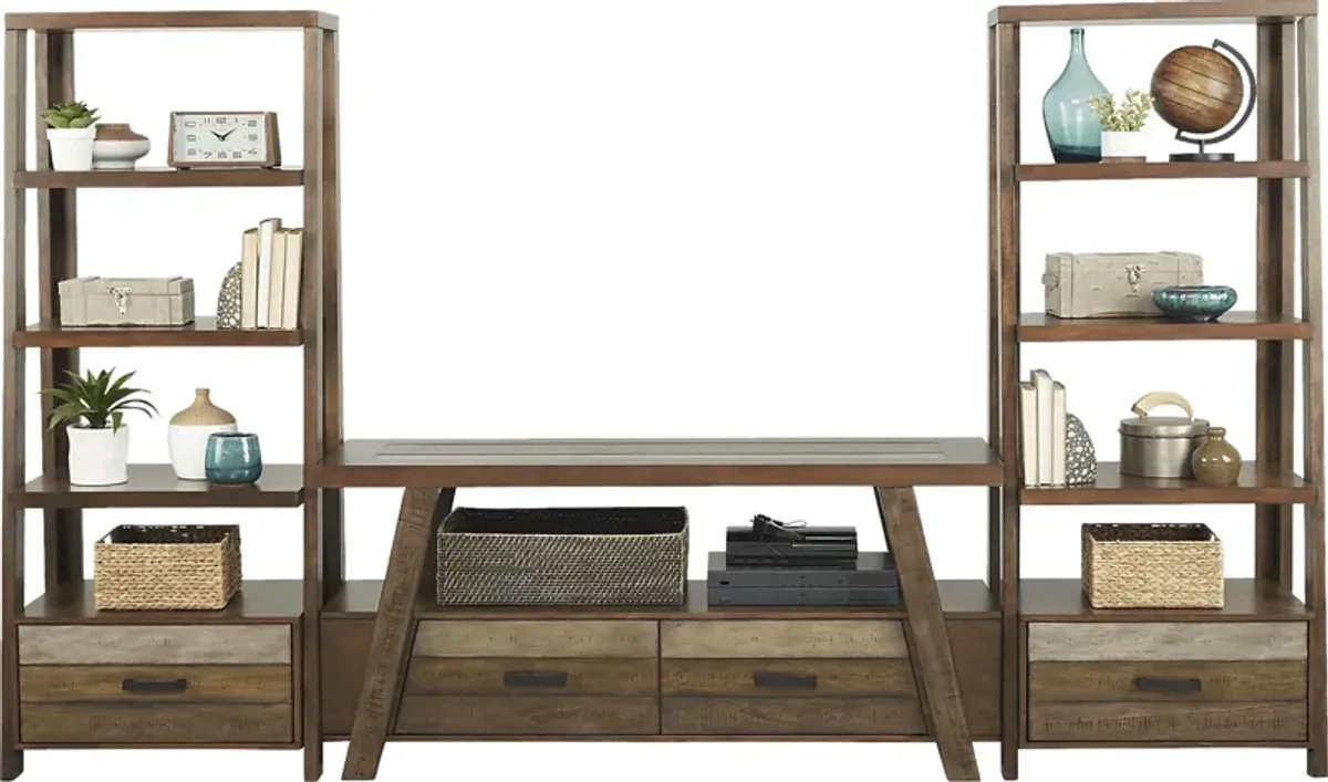 Cedar Creek Brown 3 Pc Wall Unit