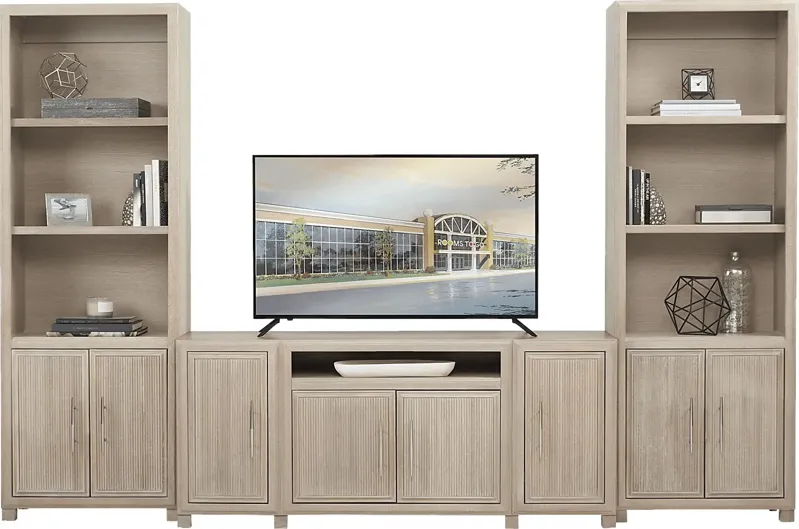 Manor Bridge Taupe 3 Pc Wall Unit with 66 in. Console