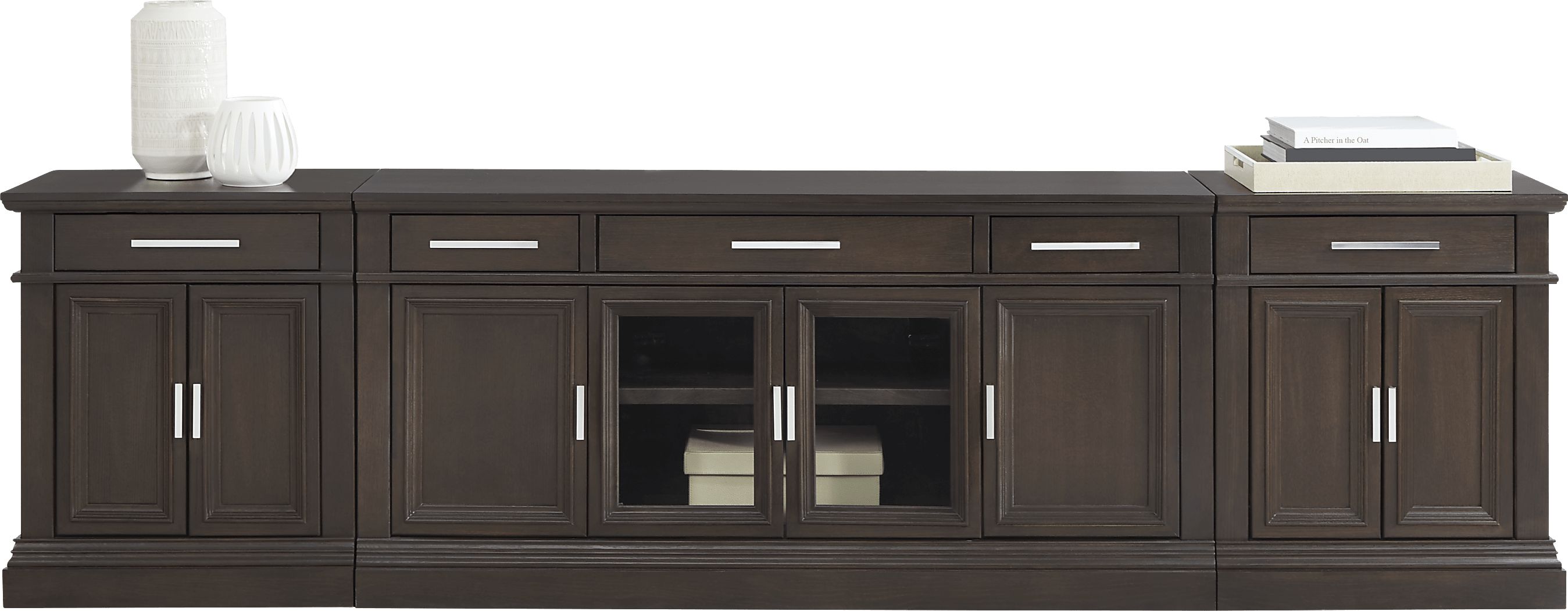 Brightwood Brown 3 Pc Wall Unit with 66 in. Console