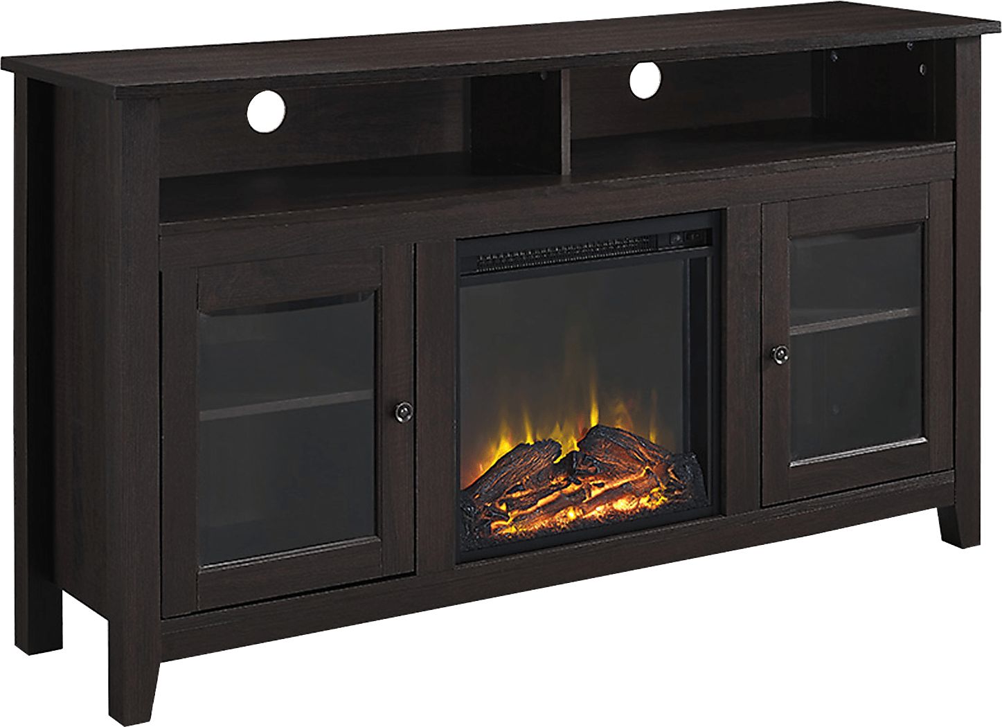 Winfield Trace Espresso 58 in. Console with Electric Fireplace