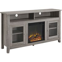 Winfield Trace Brown 58 in. Console with Electric Fireplace