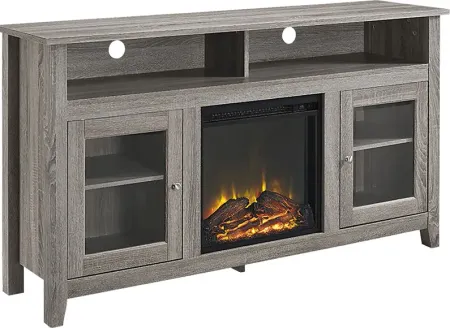Winfield Trace Brown 58 in. Console with Electric Fireplace