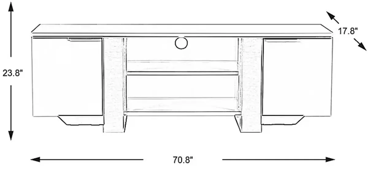 Heatherview White 70 in. Console