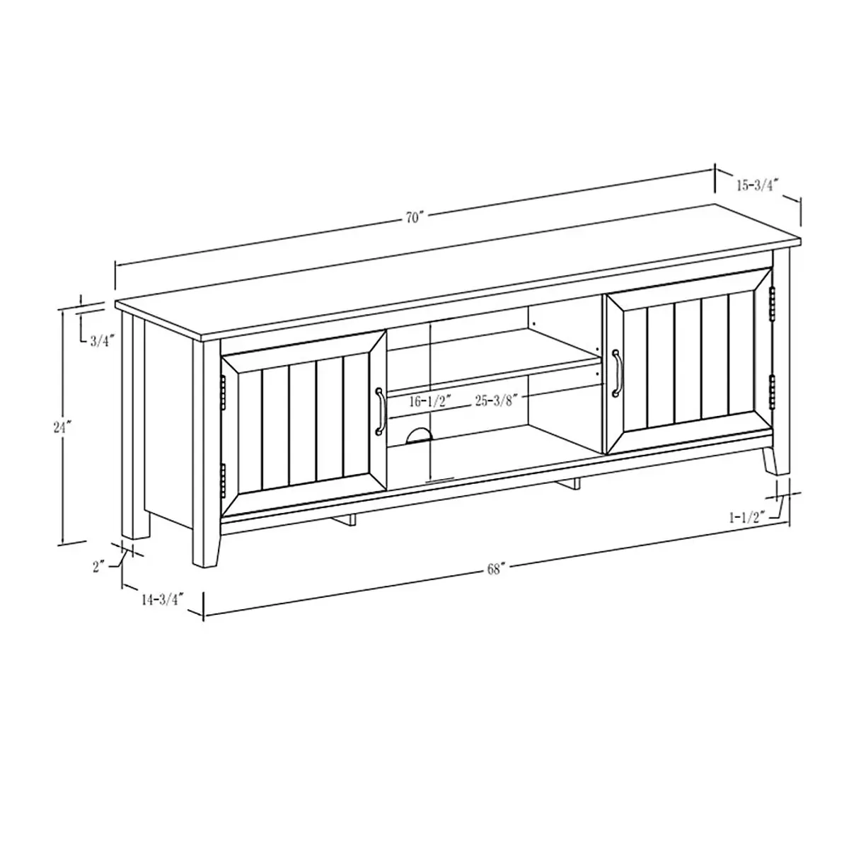 Hefley Oak 70 in. Console