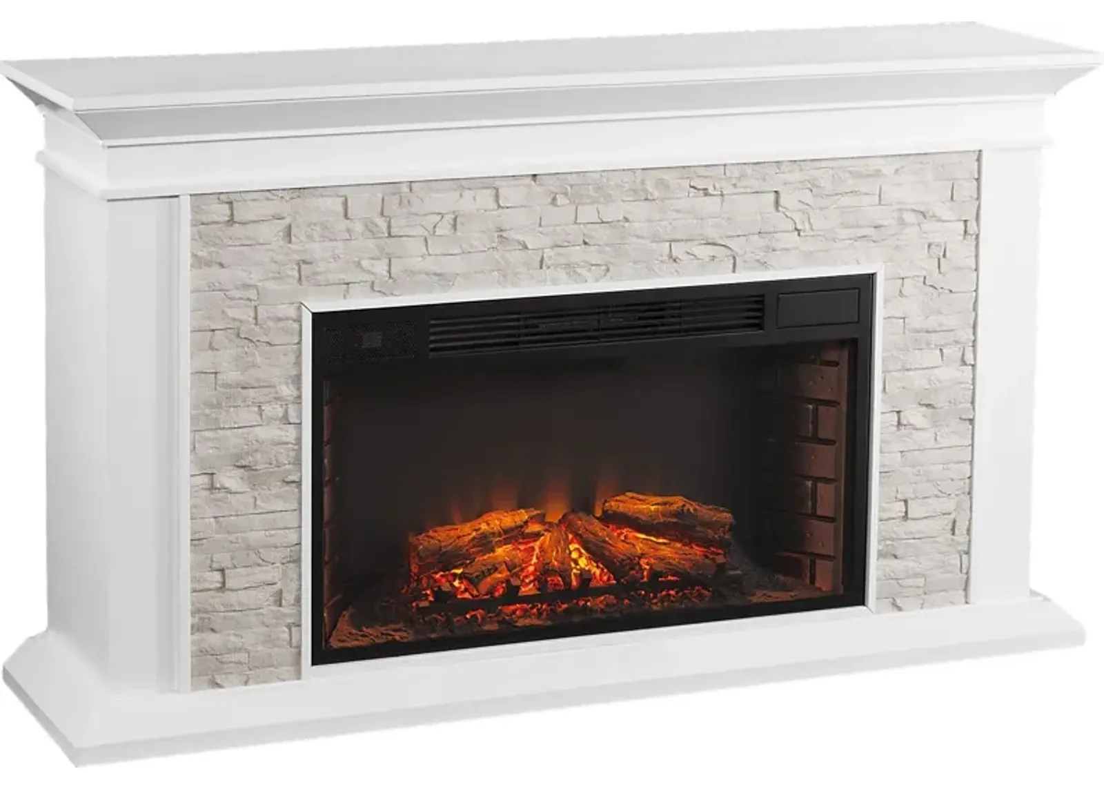 Clydebank White 60 in. Console with Electric Fireplace