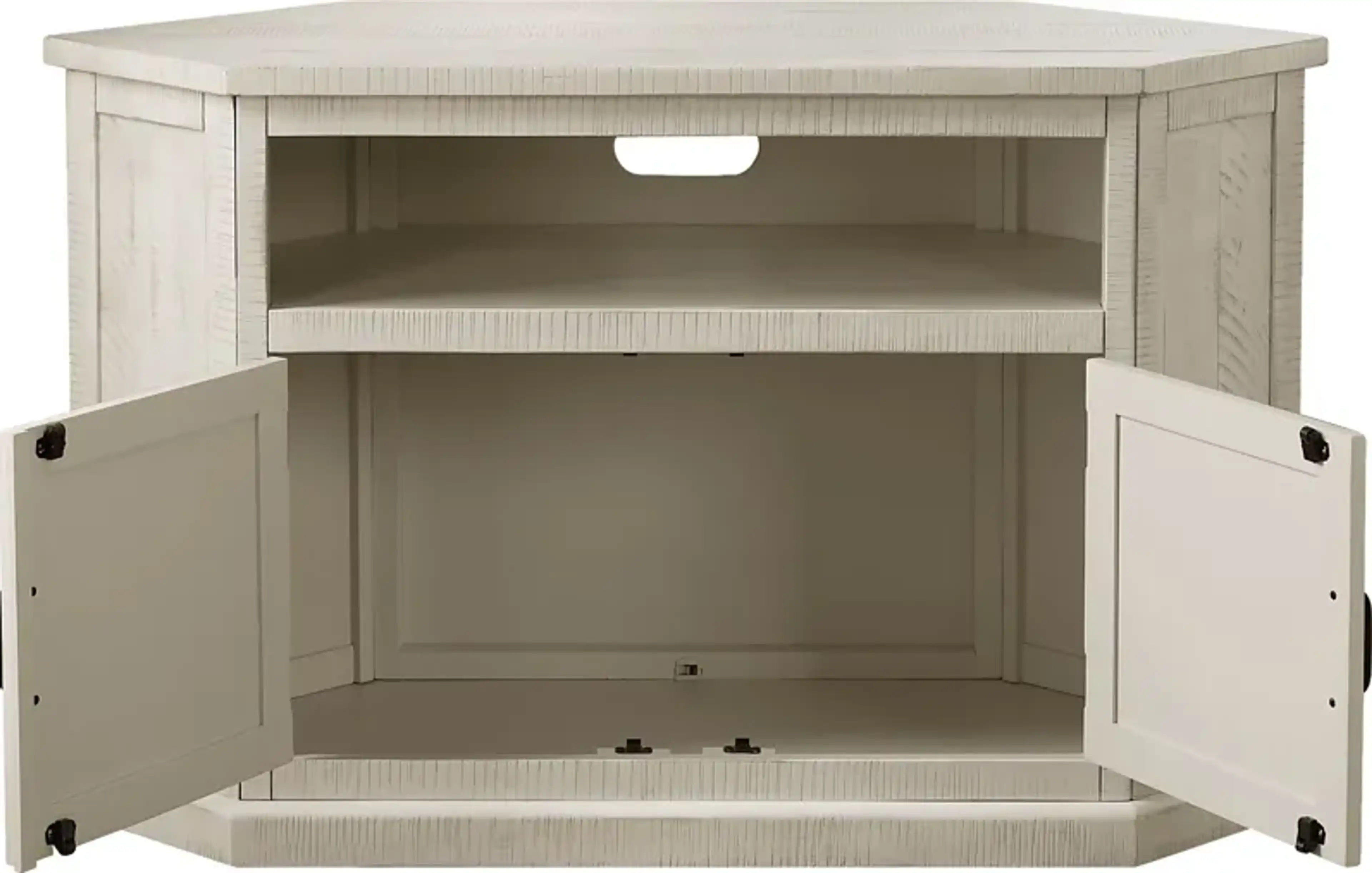 Rustic Path White 49.5 in. Corner Console | Furniture.com