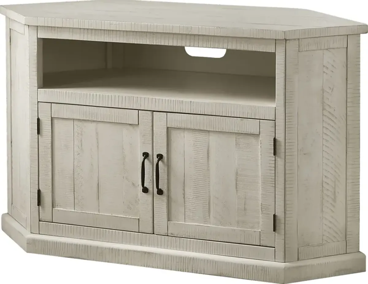 Rustic Path White 49.5 in. Corner Console