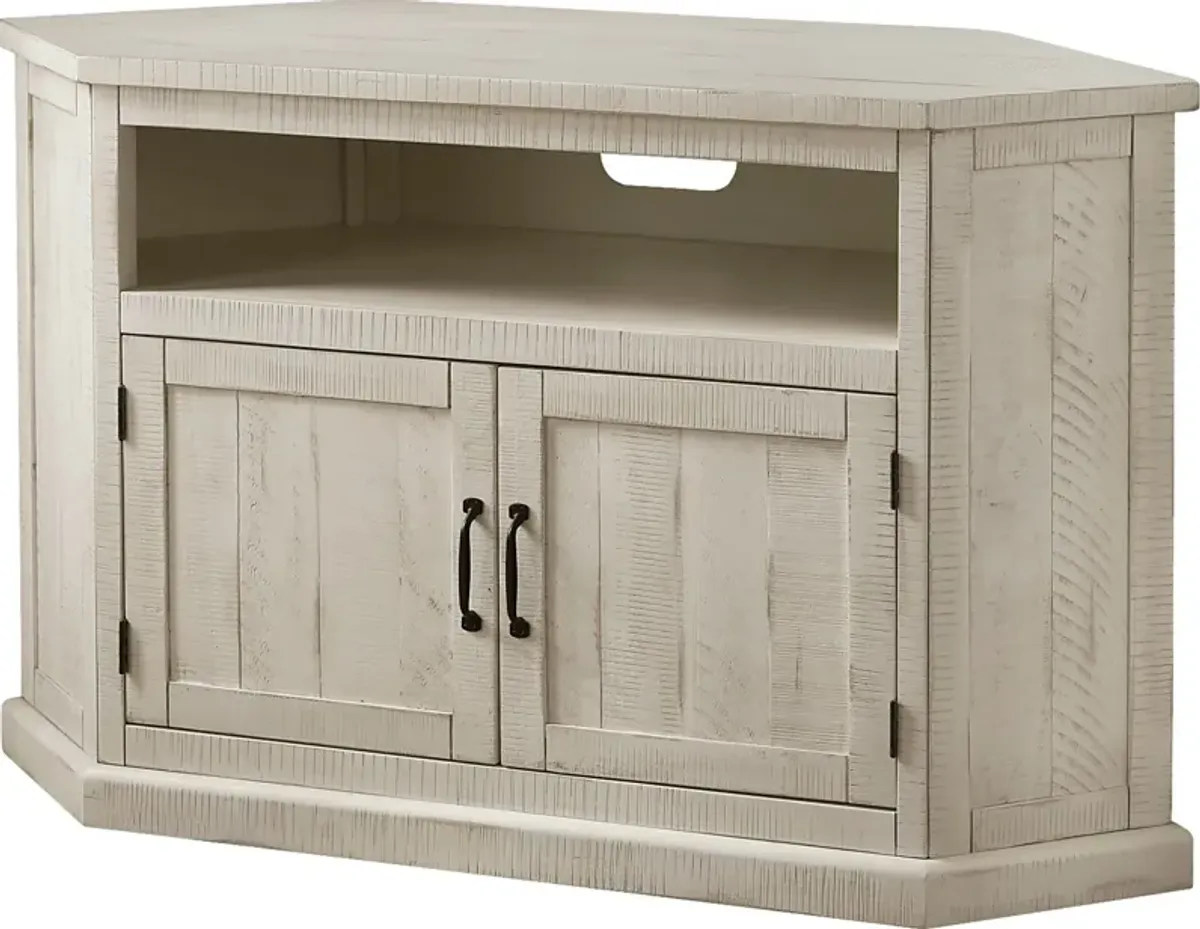 Rustic Path White 49.5 in. Corner Console