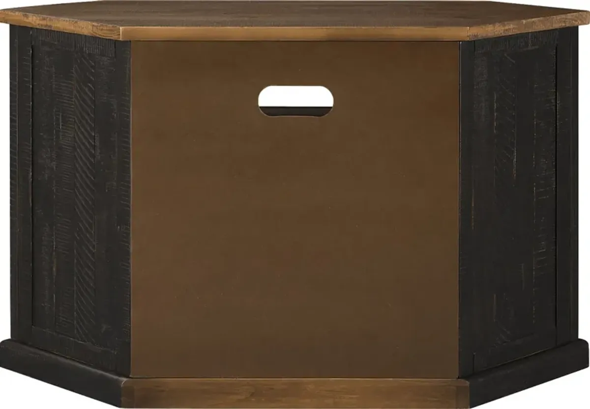 Rustic Path Black 49.5 in. Corner Console