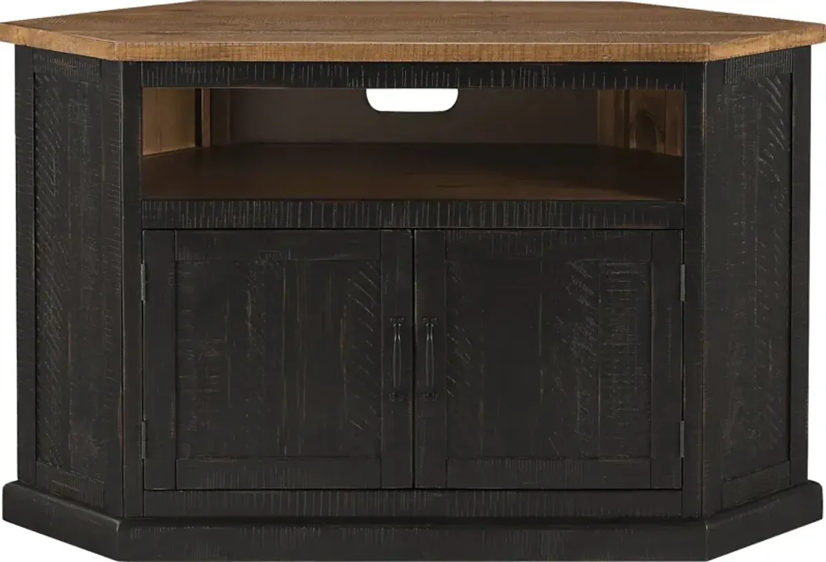 Rustic Path Black 49.5 in. Corner Console